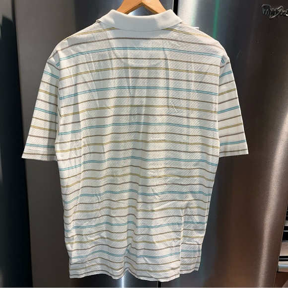 Tiger Woods Golf POLO Shirt beige Tan Blue Horizontal Striped Cotton mens
Medium - Picture 2 of 16